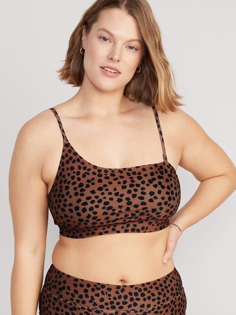 Old Navy Printed Bandeau Bikini Swim Top - Brown/Black - Size Large